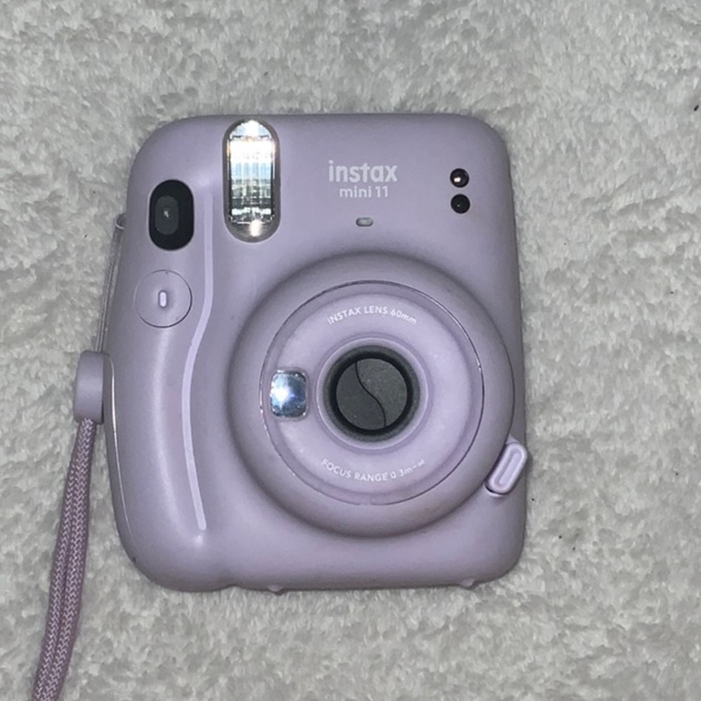 Purple Polaroid camera